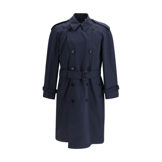 Trench coat Burberry blu in poliestere