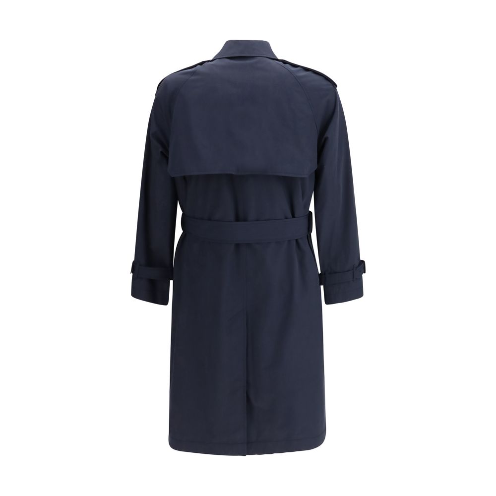 Trench coat Burberry blu in poliestere