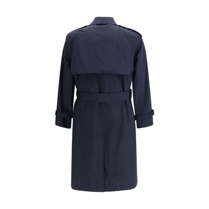 Trench coat Burberry blu in poliestere