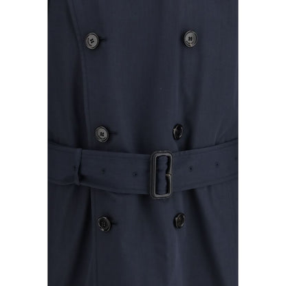 Trench coat Burberry blu in poliestere