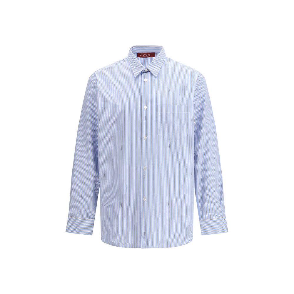 Chemise à motifs Gucci en coton bleu
