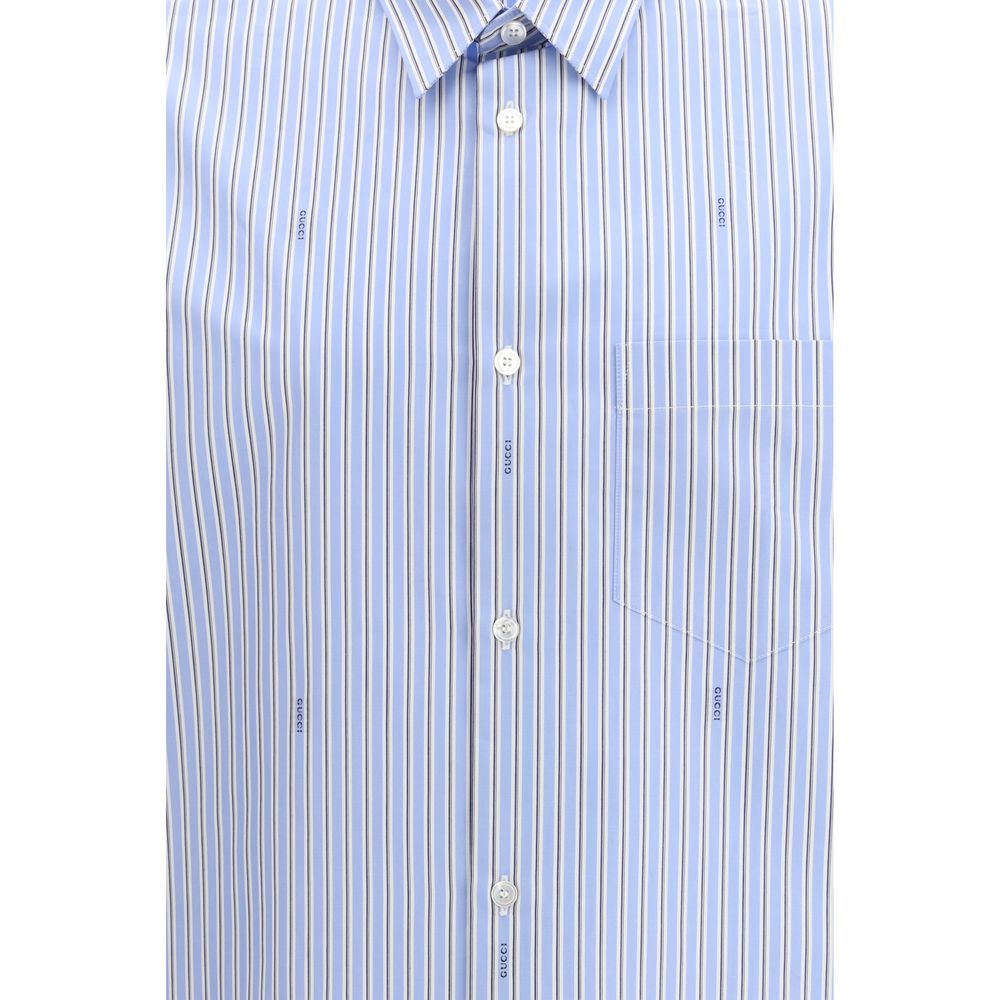 Chemise à motifs Gucci en coton bleu
