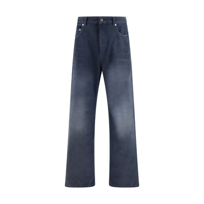 Jeans Balenciaga in cotone blu a vestibilità rilassata
