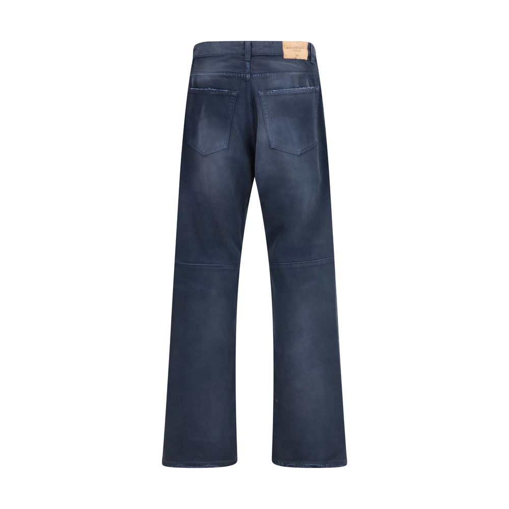 Jeans Balenciaga in cotone blu a vestibilità rilassata