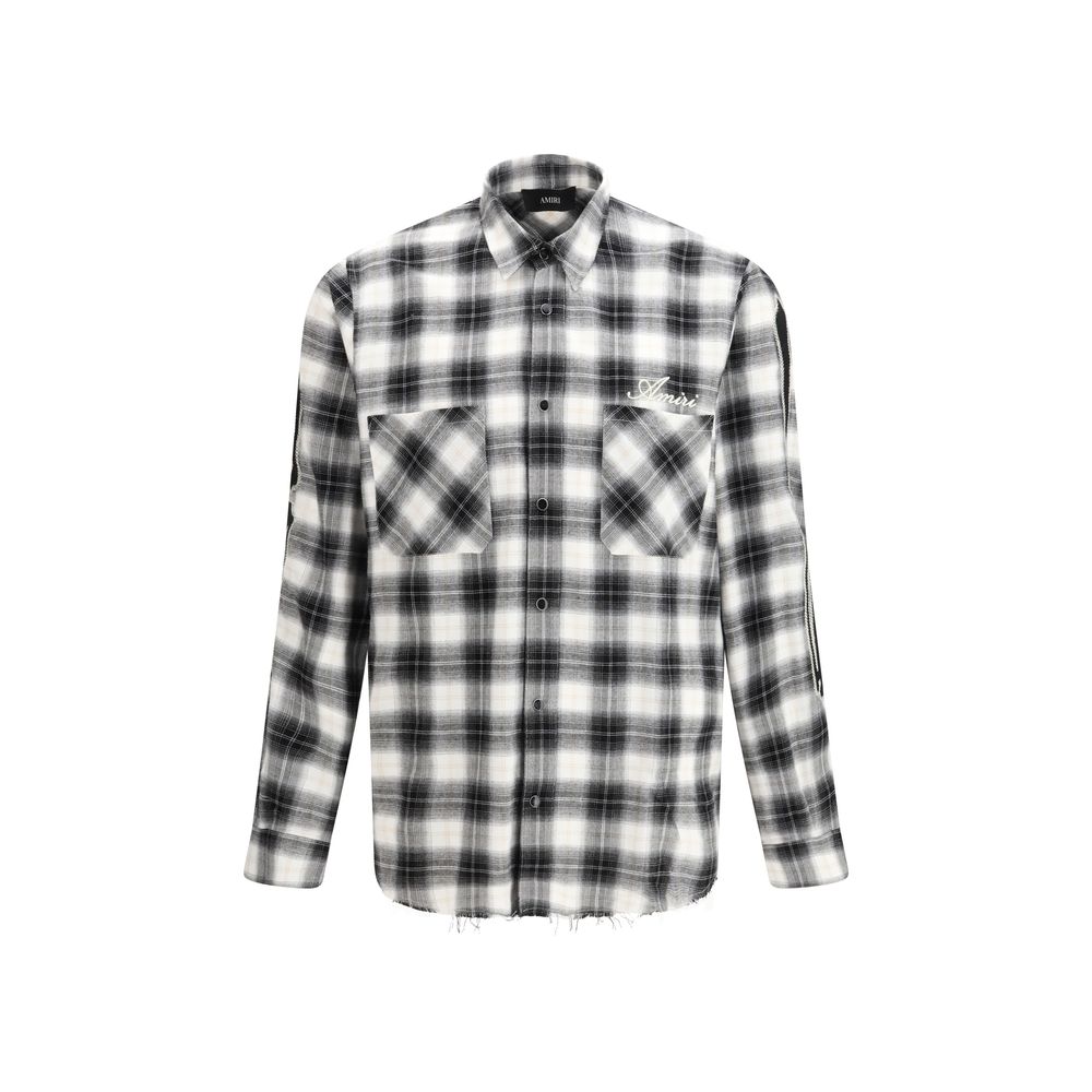 Camicia Amiri in cotone nero fantasia