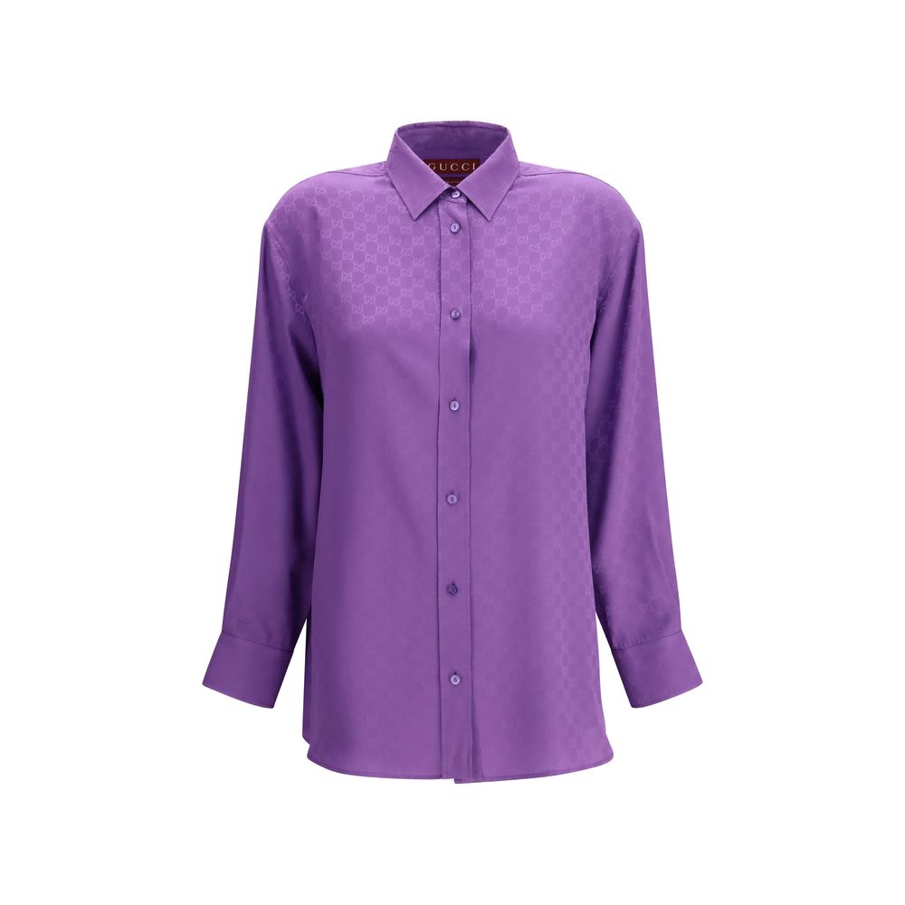 Camicia di seta viola Gucci