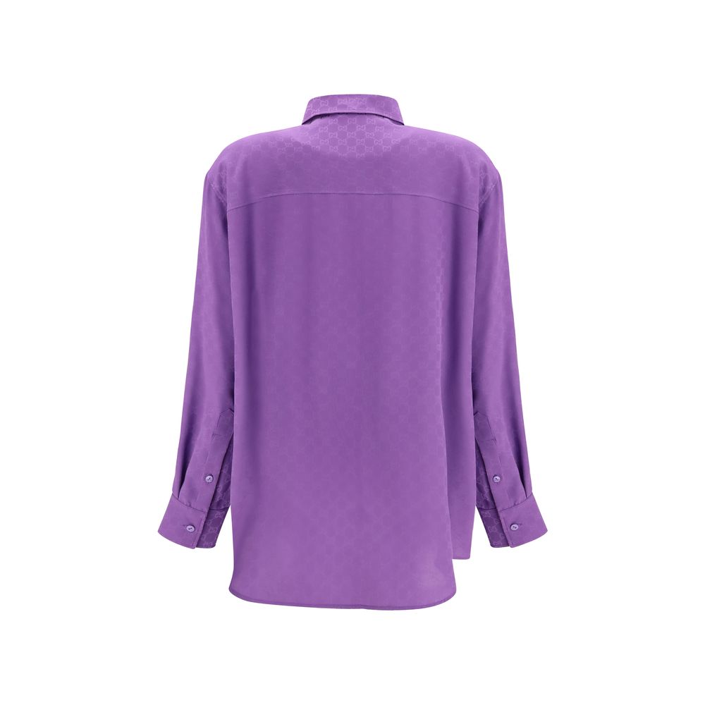 Camicia di seta viola Gucci