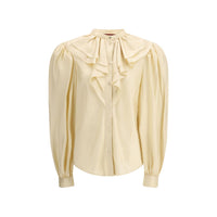 Camicia in seta beige Gucci