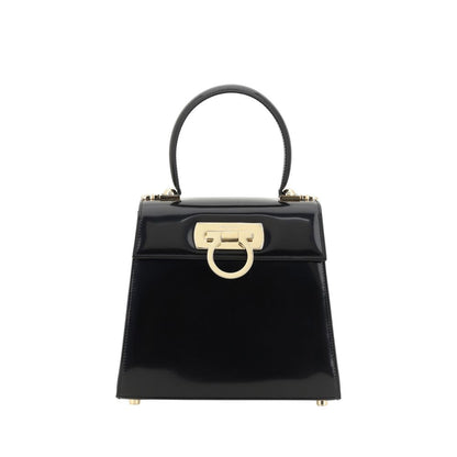 Borsa a mano Ferragamo Bos Taurus in pelle di vitello nera