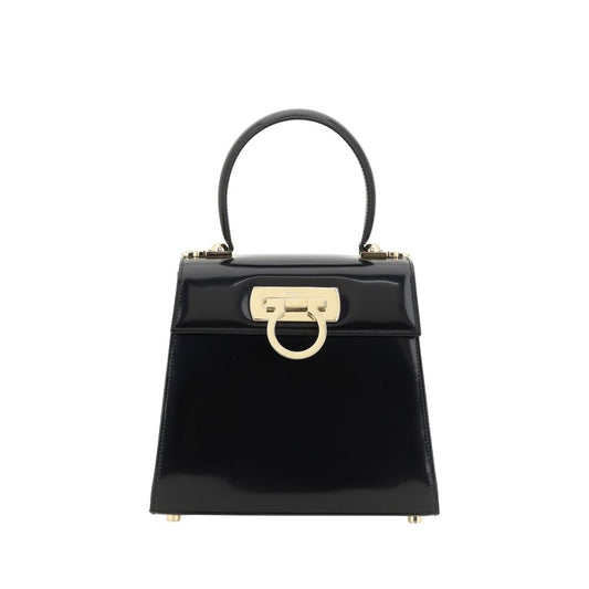 Borsa a mano Ferragamo Bos Taurus in pelle di vitello nera
