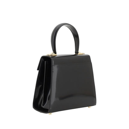 Borsa a mano Ferragamo Bos Taurus in pelle di vitello nera