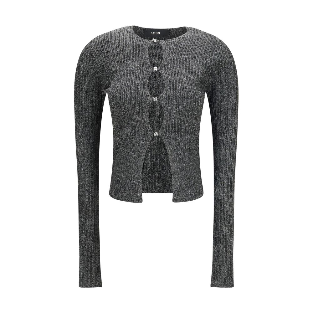 Cardigan Amiri nero in viscosa