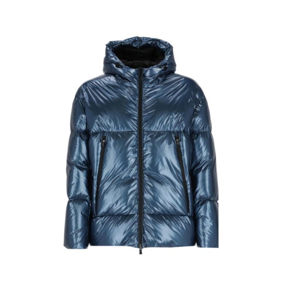 Veste longue en polyamide bleu Herno