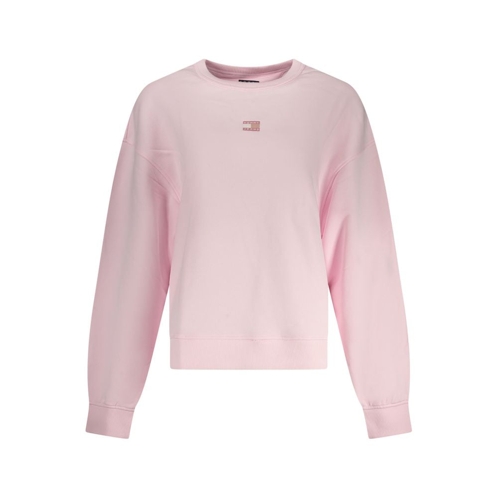 Felpa da donna in cotone rosa Tommy Hilfiger