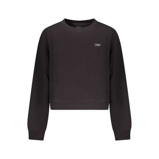 Felpa da donna in cotone nero Tommy Hilfiger