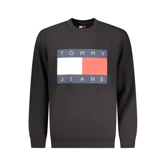 Felpa da uomo in cotone nero Tommy Hilfiger