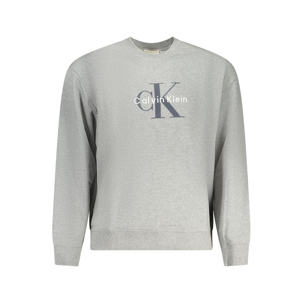 Felpa da uomo in cotone grigio Calvin Klein