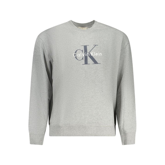 Felpa da uomo in cotone grigio Calvin Klein