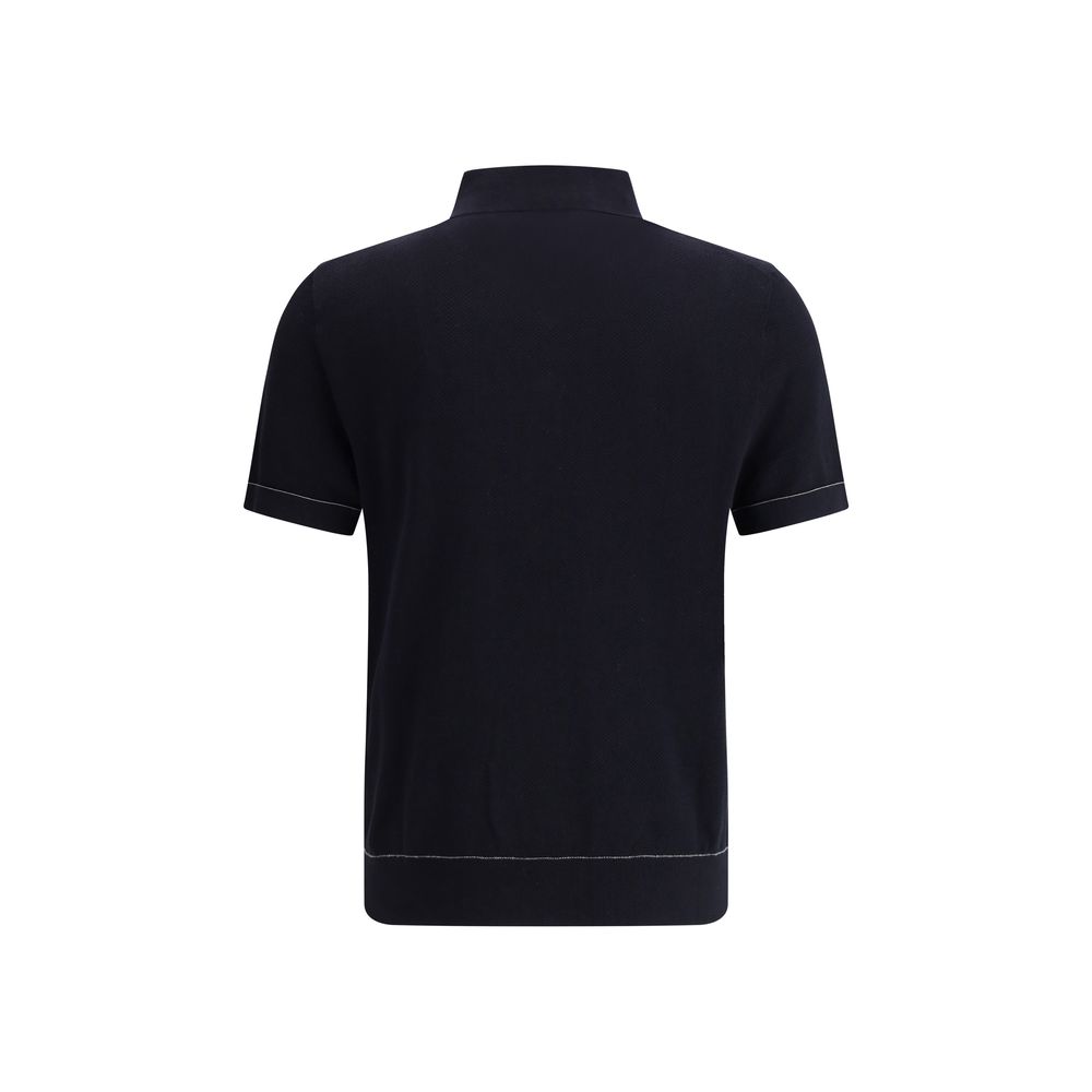 Polo Brioni in cotone nero