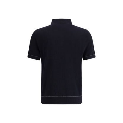 Polo Brioni in cotone nero