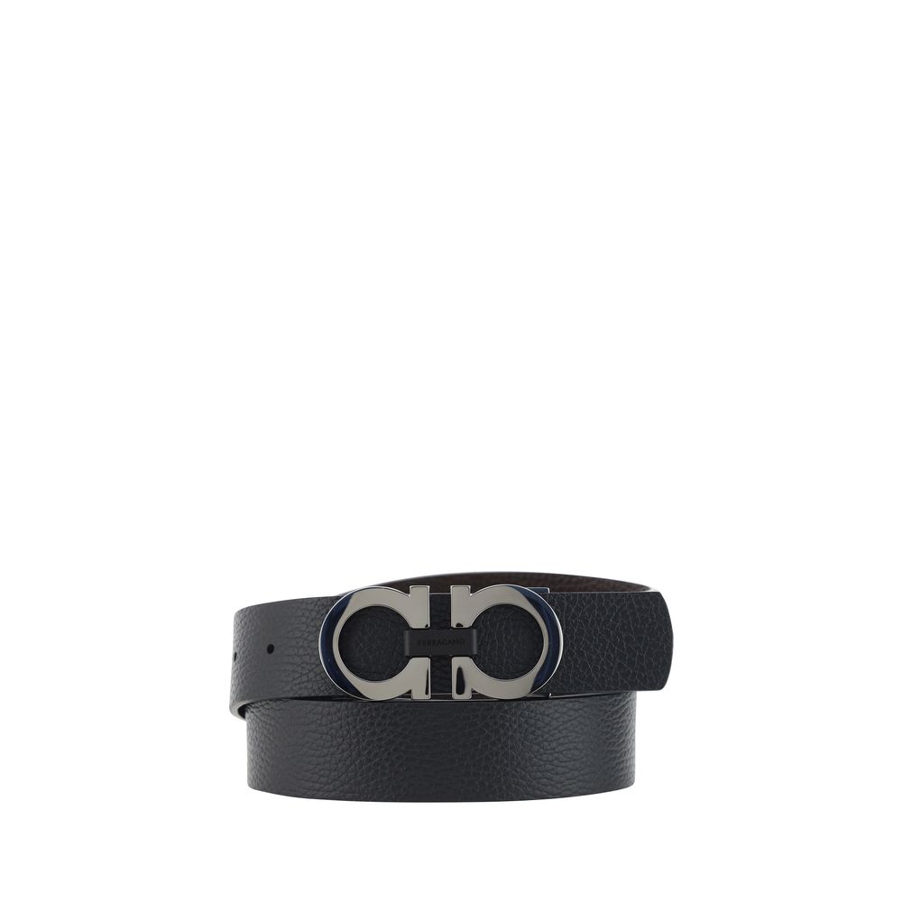 Ceinture Ferragamo en cuir de veau noir Bos Taurus, taille standard