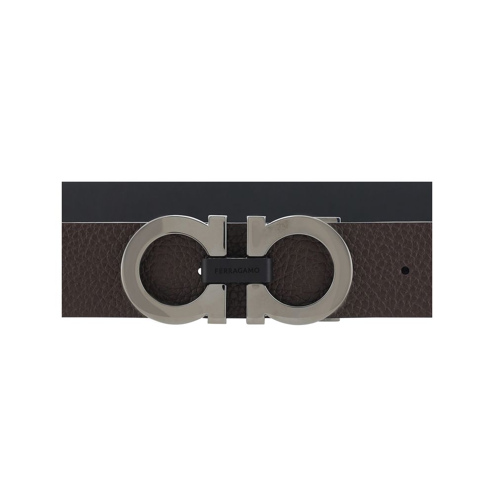 Ceinture Ferragamo en cuir de veau noir Bos Taurus, taille standard