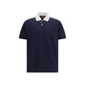 Polo in cotone blu Gucci