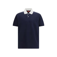 Polo in cotone blu Gucci