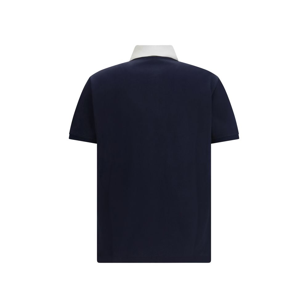 Polo in cotone blu Gucci