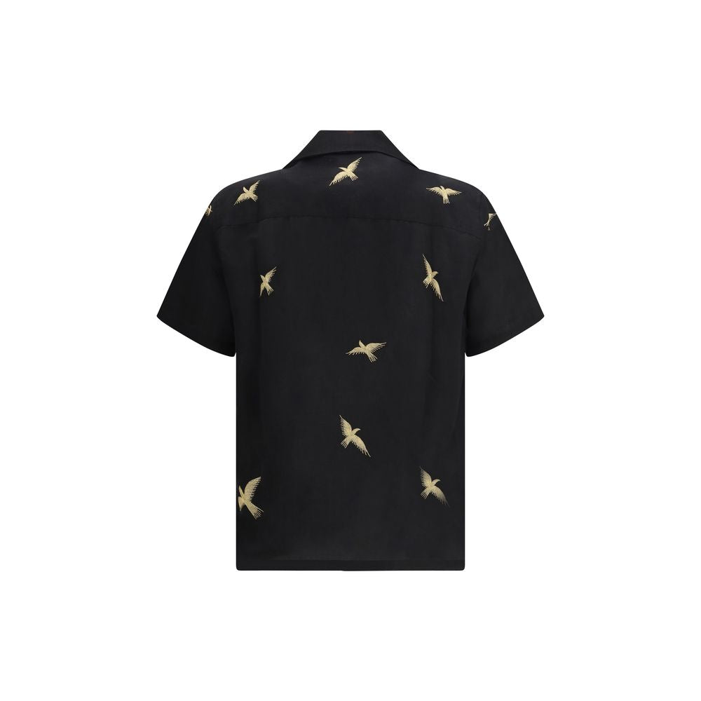 Chemise Bazist à motif coton noir