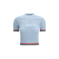 T-shirt Thom Browne in cotone blu