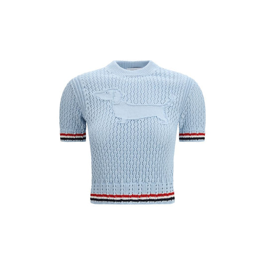 T-shirt Thom Browne in cotone blu