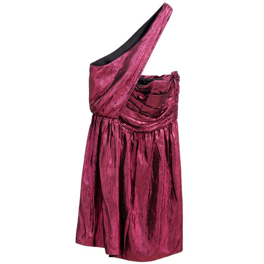 Saint Laurent Abito Corto in Viscosa Fucsia