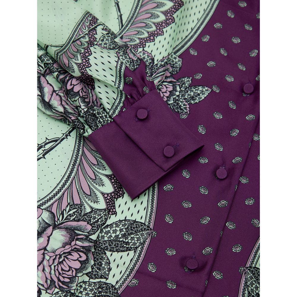Chemise Gucci en soie verte à motifs