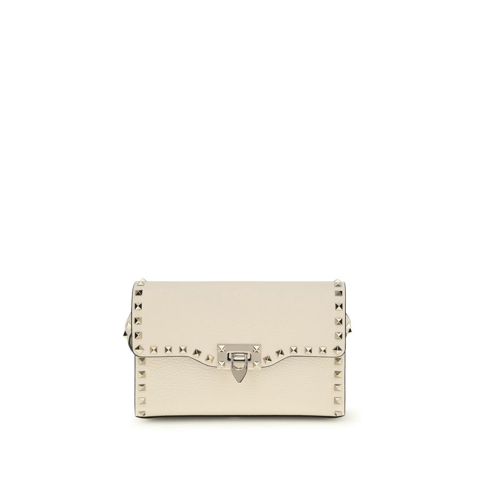 Borsa a tracolla Valentino Garavani Bos Taurus in pelle di vitello beige