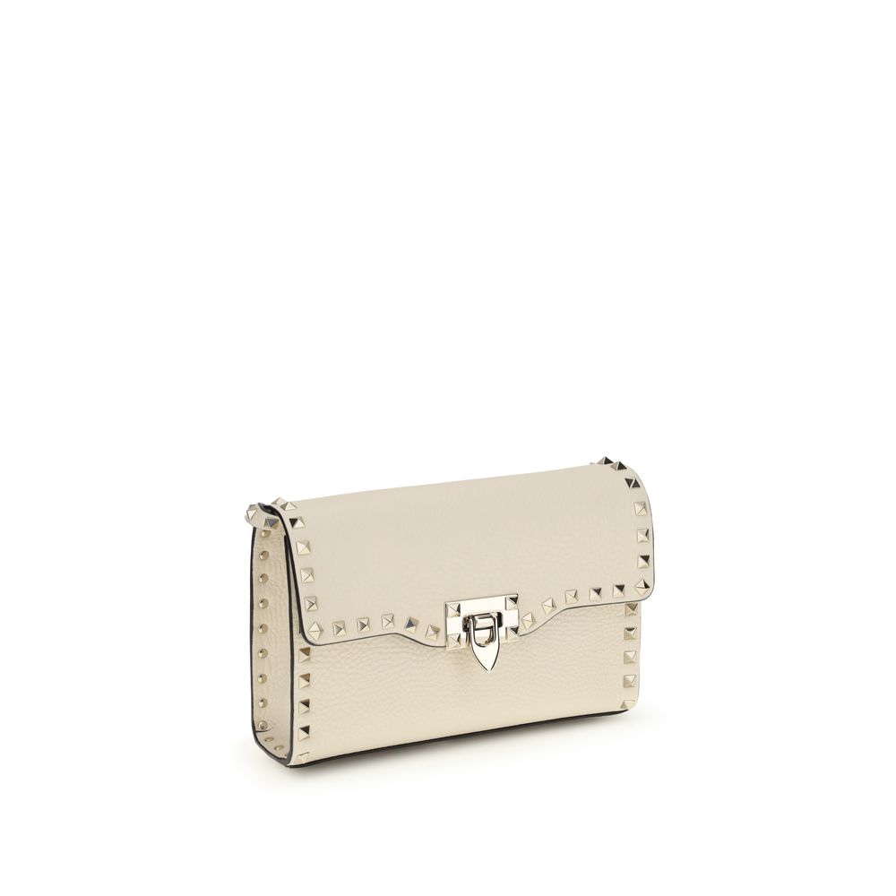 Borsa a tracolla Valentino Garavani Bos Taurus in pelle di vitello beige