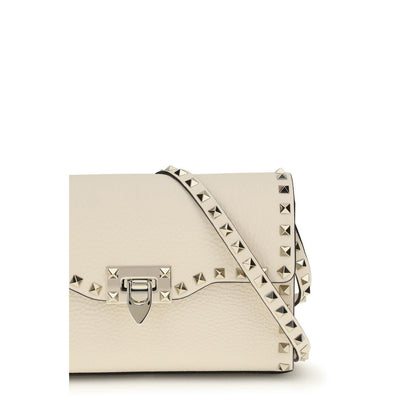 Borsa a tracolla Valentino Garavani Bos Taurus in pelle di vitello beige