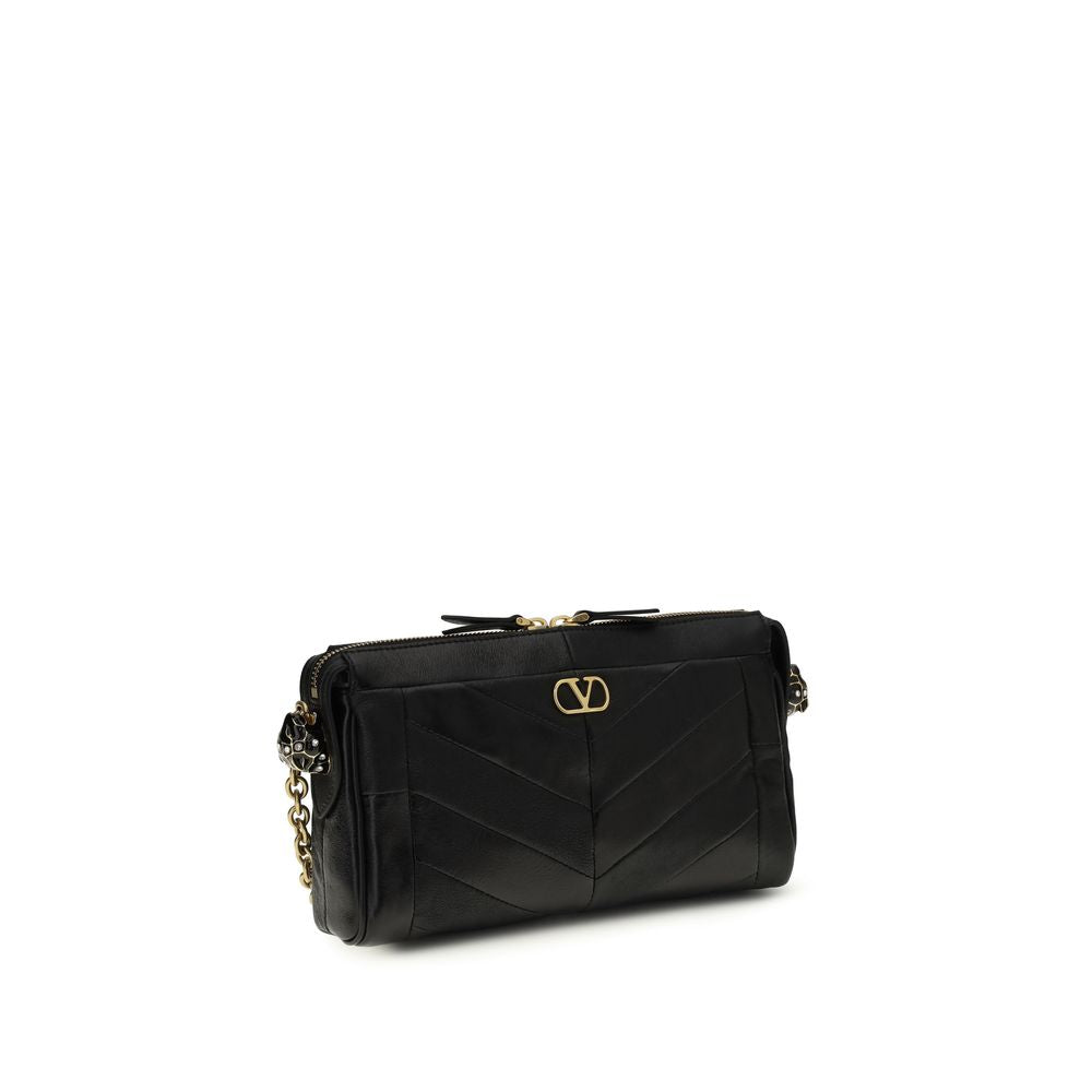 Sac à bandoulière Valentino Garavani en agneau noir Ovis Aries Aries