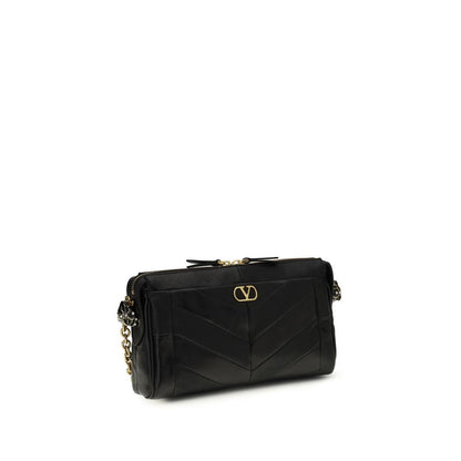 Sac à bandoulière Valentino Garavani en agneau noir Ovis Aries Aries