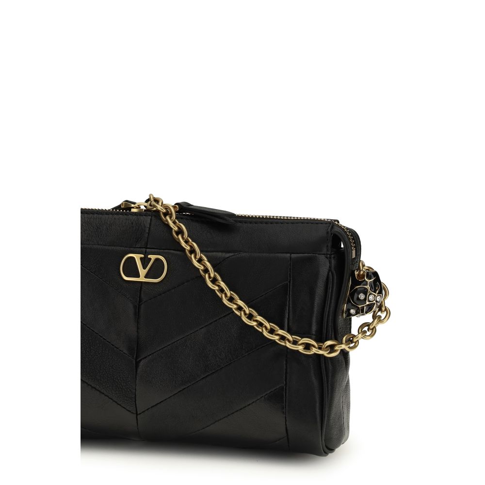 Sac à bandoulière Valentino Garavani en agneau noir Ovis Aries Aries