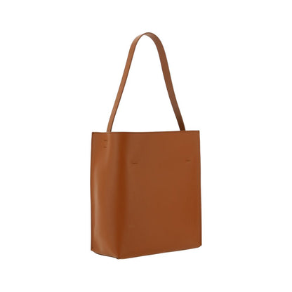 Borsa a spalla Marni in pelle di vitello marrone Bos Taurus