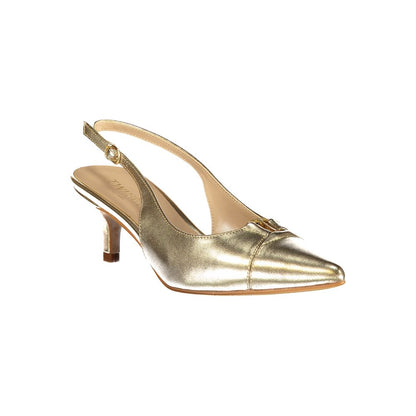 Sandalo Twinset da donna in pelle dorata