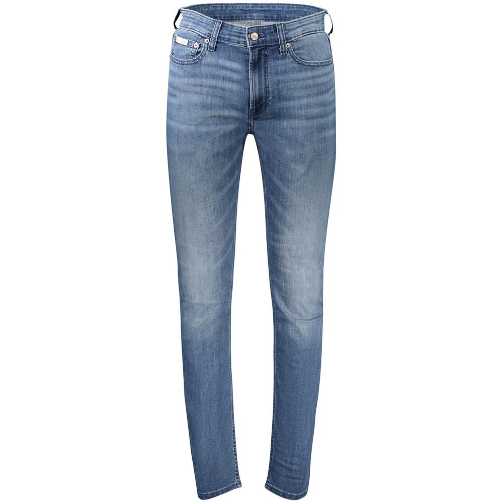 Jean Slim-Taper Calvin Klein Blu en Coton pour Homme