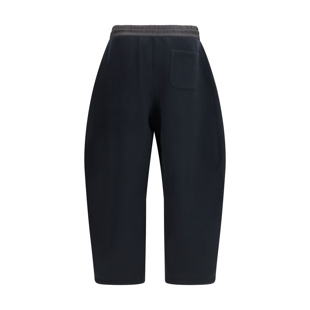 Sacai Pantaloni Sportivi Neri in Cotone