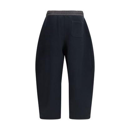 Sacai Pantaloni Sportivi Neri in Cotone