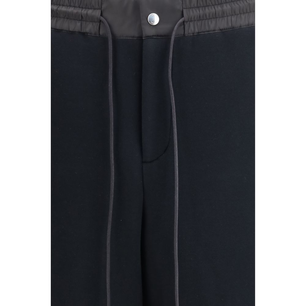 Sacai Pantaloni Sportivi Neri in Cotone