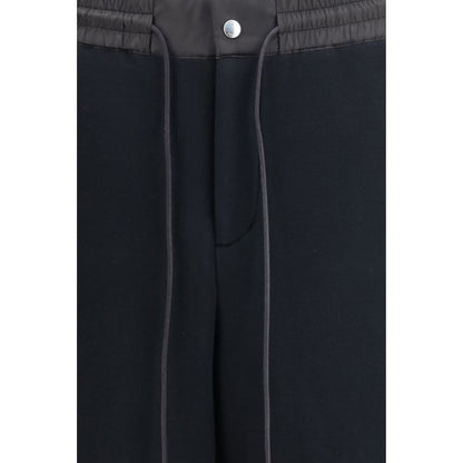 Sacai Pantaloni Sportivi Neri in Cotone