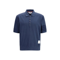 Polo bleu en coton Thom Browne