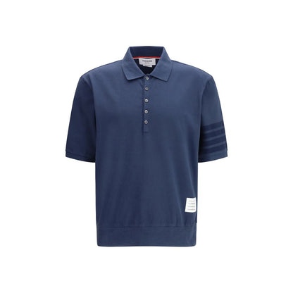 Polo bleu en coton Thom Browne