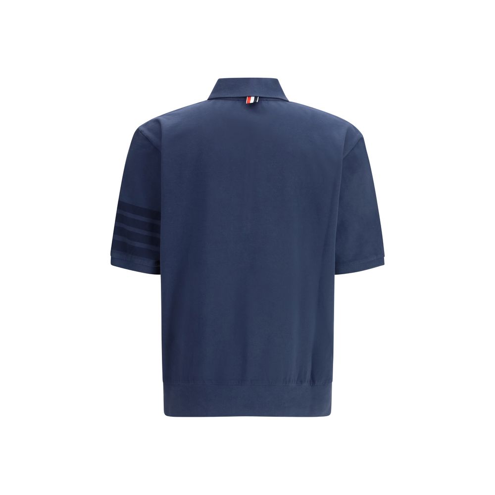 Polo bleu en coton Thom Browne